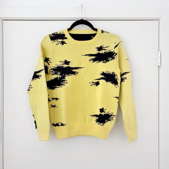 Acne Studios Sweaters - NWOT Acne Studio Style Yellow Ink Splatter Splash Sweater S